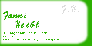 fanni weibl business card